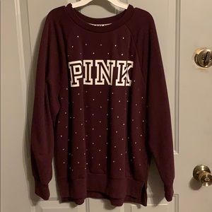 Pink Victoria’s Secret bedazzled Crew Neck